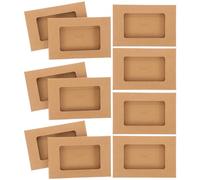 jojofuny 10pcs Open Window Postcard Boxes Envelope Paper Boxes 6.29x4.13x0.20in Kraft Paper Soft Feel Elegant Simple Design for Catalogs and Annual Reports