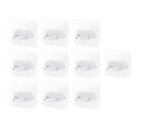 jojofuny 10pcs Pp Wall Hooks with Strong Adhesive Nail-Free Design for Bathroom and Bedroom, Self-Adhesive Removable Storage Rack and Hanging Organizer