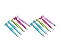 jojofuny 10pcs Rotating Ballpoint Pens Set with Heart Butterfly Star Design, Smooth Signature Writing Pens for Students and Office Use