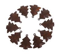 jojofuny 10pcs Rustic Jingle Bells Christmas Tree Pendant Charms for DIY Crafts Vintage Metal Finish Wreath Hanging Decorations Timeless Holiday Decor for Home and Retail