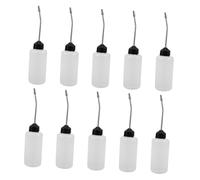 jojofuny 10pcs Sewing Machine Oil Dispenser Bottles with Iron Nozzle Refillable Plastic Oiler for Precise Controlled Oil Flow for Home and Industrial Use