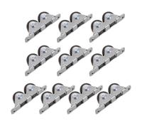 jojofuny 10pcs Silent Small Fixed Caster Wheels with Double Row Tpe Plate Mount for Utility Cart and Cabinet, Compact Versatile Mini Casters for Bedroom and DIY Projects