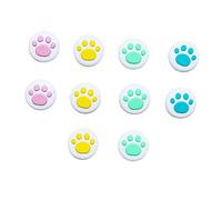 jojofuny 10pcs Silicone Thumb Stick Covers with Cat Paw Pattern, Flexible Joystick Grip Caps to Increase Friction, Adorable Design for Enhanced Gaming Controller Control Random Color