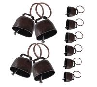 jojofuny 10pcs Vintage Metal Cowbells with Rustic Jingle Sound for Farm Animal Anti-lost Use Decorative Noise Maker Bells for Christmas Garden Parties Sports Cheering and Outdoor Events