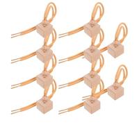 jojofuny 10pcs Wood Square Essential Oil Diffuser Caps for Car Hanging Perfume Bottles, Beech Wood Material with String, Easy to Open and Close, Maintains Freshness, Car Ornament