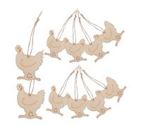 jojofuny 10pcs Wooden Chicken Cutouts DIY Craft with Wood for Creativity Booster and Party Decorations Unfinished Hand-Painted Rooster Table Centerpiece Ornaments with Holes for Hanging