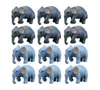 jojofuny 12 Pieces Mini Elephant Figure Forest Animal Figures Lucky Charm Elephant Figures Statue Cake Topper Jungle Toy Figures Dollhouse Ornament Fairy Garden Decoration Party Children Party Bag