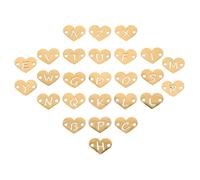 jojofuny 12mm Gold Stainless Steel Heart-Shaped Charms Pendant Set with Hollow Double Hole Letters A-Z for Jewelry Making, Bracelet and Necklace Crafts in UK
