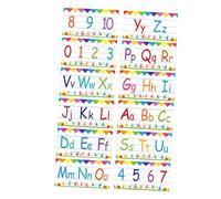 jojofuny 12pcs Alphabet Line Bulletin Board Strips for Classroom Homeschool Preschool Flashcards with Uppercase Lowercase Abc and Numbers Kindergarten Alphabet Banner for Wall Decoration
