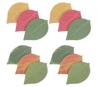 jojofuny 12pcs Artificial Leaf Adhesive Notes Leaf Shaped Memo Pads Self Adhesive Note Pads Reminder Notepads for Office Students School Home Desk Wall