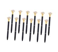 jojofuny 12pcs Crystal Topped Ballpoint Pens Black Ink Metal Barrel Elegant Writing Instruments for Weddings Bridal Showers Office School Supplies