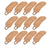 jojofuny 12pcs Cute Cartoon Plush Sleep Eye Mask for Women and Adults, Soft Coffee- Cloth and Plush Material with Portable Storage Pouch, for Home Use and Travel