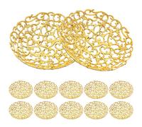 jojofuny 12Pcs Eid Mubarak Ramadan Plastic Serving Tray Set Gold Moon Dessert Plates Candy Snack Party Food Storage Platter for Middle Eastern Festival and Home Decor