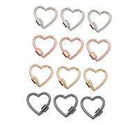 jojofuny 12pcs Heart-Shaped DIY Key Rings for Crafting and Jewelry Making Alloy Keychain Rings for Organizing Keys Bag Pendants Garment Accessories Secure Closure in Gold White Rose Gold