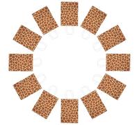 jojofuny 12pcs Leopard Print Paper Gift Bags with Easy to Carry Handle, Recyclable Material, Stylish Brown Design for Jungle Themed Birthday Parties and Animal Print Party Supplies