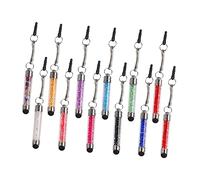 jojofuny 12pcs Mixed Color Crystal Capacitive Stylus Pen Set for Touch Screens High Precision Writing Tool for Phones and Tablets