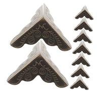 jojofuny 12Pcs Retro Metal Corner Protectors Large Vintage Box Edge Guards for Wooden Jewelry Cabinets Decorative Antique Style Box Corner Guards Practical Furniture Edge Protection