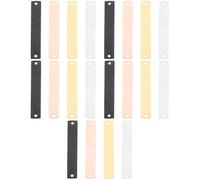 jojofuny 12Pcs Stainless Steel Rectangular Dog Tags for Pets Double Holes, Metal Stamping Blanks DIY Charms, Gold, Rose Gold, and Black for Jewelry Making and Puppy Name Plates