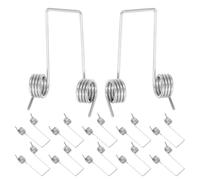 jojofuny 12pcs Trash Can Lid Hinge Torsion Springs Replacement for Kitchen Trash Can and Office Garbage Bin, Stainless Steel Double Spring with 4-coils, Silent Closure Reducing Metal