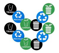 jojofuny 12Pcs Waste Bin Stickers PVC Trash Can Recycle Labels for Kitchen Home Office Garbage Sorting Decal Signs Easy to Apply and Highly Visible