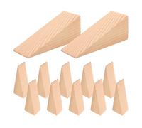 jojofuny 12pcs Wooden Door Stopper Wedges with Slanted Texture Triangle Blocks for Home Office Hotel Non-Slip Solid Wood Door Stop Wedge for Wood Floors and Tiles Portable Furniture