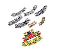 jojofuny 14PCS Retro DIY Jewelry Beads Accessories Mixed Color Hollow out Bending Tubes for Bracelet Necklace and Craft Making for DIY Projects and Creative Decorations