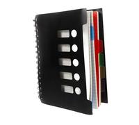 jojofuny 150 Sheets Spiral Notebook with PP Divider Pages Business Journal for Work Meetings Project Planner Notepad for School and Office Use Black Cover Professional Organizer