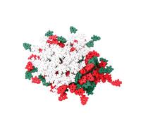jojofuny 150Pcs Christmas Tree Wooden Buttons Assorted Red Green White Snowflake Xmas Sewing Craft DIY Embellishments for Clothing Headbands and Holiday Decorations Random Color