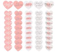 jojofuny 150pcs Pink Heart Thank You Cards for Small Business, DIY Paper Tags with Envelope, Decorative Greeting Cards for Wedding, Shower, and Packaging