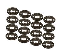 jojofuny 16pcs Oval Keyhole Cover Plates Zinc Alloy Decorative Escutcheon for Cabinet Drawer Dresser Door Replacement Hardware Vintage Style for Furniture Locks