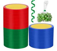 jojofuny 18 Rolls 12mm Coloured Bag Sealing Tape Red Blue Green