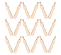 jojofuny 18pcs Ergonomic Wooden Punch Needle Craft Handles for Wool Felting and Cross Stitch Wood Sewing Tool Holder with Comfortable Grip for DIY Felting Projects
