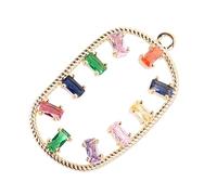 jojofuny 1Pc Colorful Zircon Pendant Necklace Oval Shape DIY Jewelry Accessory Durable Safe for Necklaces Earrings and Chain Ornaments for Crafting and Decoration