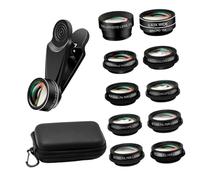 jojofuny 1set Phone Photography Lens for Wide Angle Macro and Fisheye Shots External Lens Kit for Smartphones Clip Includes Storage Pouch