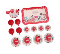 jojofuny 1set Tea Pretend Tinplate Teapot Accessories Creative Role Play for Afternoon Tea for Imagination and Social Skills Development