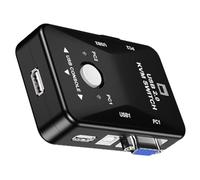 jojofuny 2 in 1 out Vga USB Box Sturdy Converter Manual Vga Switcher with Keyboard Mouse Support 1080p Resolution Metal Abs Build for Security Setups Monitoring Different Areas of A