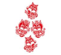 jojofuny 2 Pairs 2024 Year of Dragon Window Clings Chinese New Year Static Window Decals Dragon Pattern Flocking Stickers Spring Festival Decorations