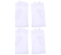 jojofuny 2 Pairs Unisex Elastic Anti UV Half Finger Gloves