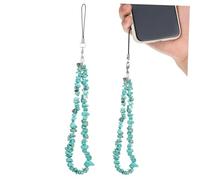 jojofuny 2 Pcs Crystal Phone Lanyard Wrist Strap Anti-lost Short Hand Strap with Thread Versatile Hanging String for Phones Keychains Handbags and Camera Accessories