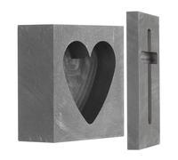 jojofuny 2 Pcs Heart Shaped Graphite Mold Copper Casting Molds Sturdy Heat Resistant Cross Shape DIY Casting Supplies for Aluminum Silver