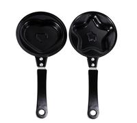 jojofuny 2 Pcs Mini Omelette Pan Heart and Star Shaped for Breakfast