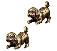 jojofuny 2 Pieces Solid Brass Dog Pendant Home Decor Hanging Ornaments Antique Style Table and Wall Adornment for Living Room or Office