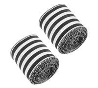 jojofuny 2 Rolls Black White Wired Ribbon Striped Burlap Touch Ribbon with Wired Edge for Rustic Basket Bows Wedding Bouquet Wrapping Shower Party Decor