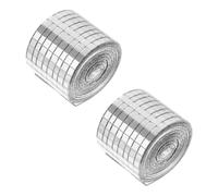 jojofuny 2 Rolls Self-Adhesive Glass Mirror Tiles Sticker DIY Mosaic Wall Decoration with Mini Square Tiles Reflective Silver Mosaic Stick for Kitchen Bathroom Home Craft