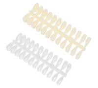 jojofuny 2 Sets 480pcs Manicure Practice Pieces Nail Template Fake Nails with Assorted Colour Pointed Head Compact Lightweight Plastic for Women Home and Professional Salon Use Random Color