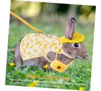 jojofuny 2 Sets Gentleman Style Bunny Harness Leash Set with Suit Coat Design Pet Costume for Rabbits and Small Pets Includes Clothes Hats Leashes and Bags for Outdoor Walks and Parties