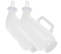 jojofuny 2 Sets Lightweight Portable 2l Livestock Nursing Bottles for Calf Feeding, White Plastic and Silicone Milk Feeders Suitable for Farm Use Random Color
