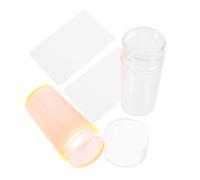 jojofuny 2 Sets Nail Art Jelly Stamper with Silicone Soft Head and Abs Scraper Kit for Precise Pattern Transfer and Easy Edge Reach, for Professional and Home Nail Art