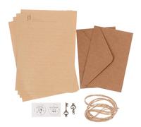 jojofuny 2 Sets Vintage Letter Paper and Envelopes Writing Set with Portable Blank Sheets, Retro Style Stationery Made of Paper with Hemp Rope and Metal, for Poems and Lyrics
