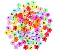 jojofuny 200 Pcs Flower Letter Beads Acrylic Lowercase Alphabet Charms with 2mm Hole, Mix Colour Mixed Pack for DIY Jewellery Making, Craft Bracelets Necklaces, 11.5mm